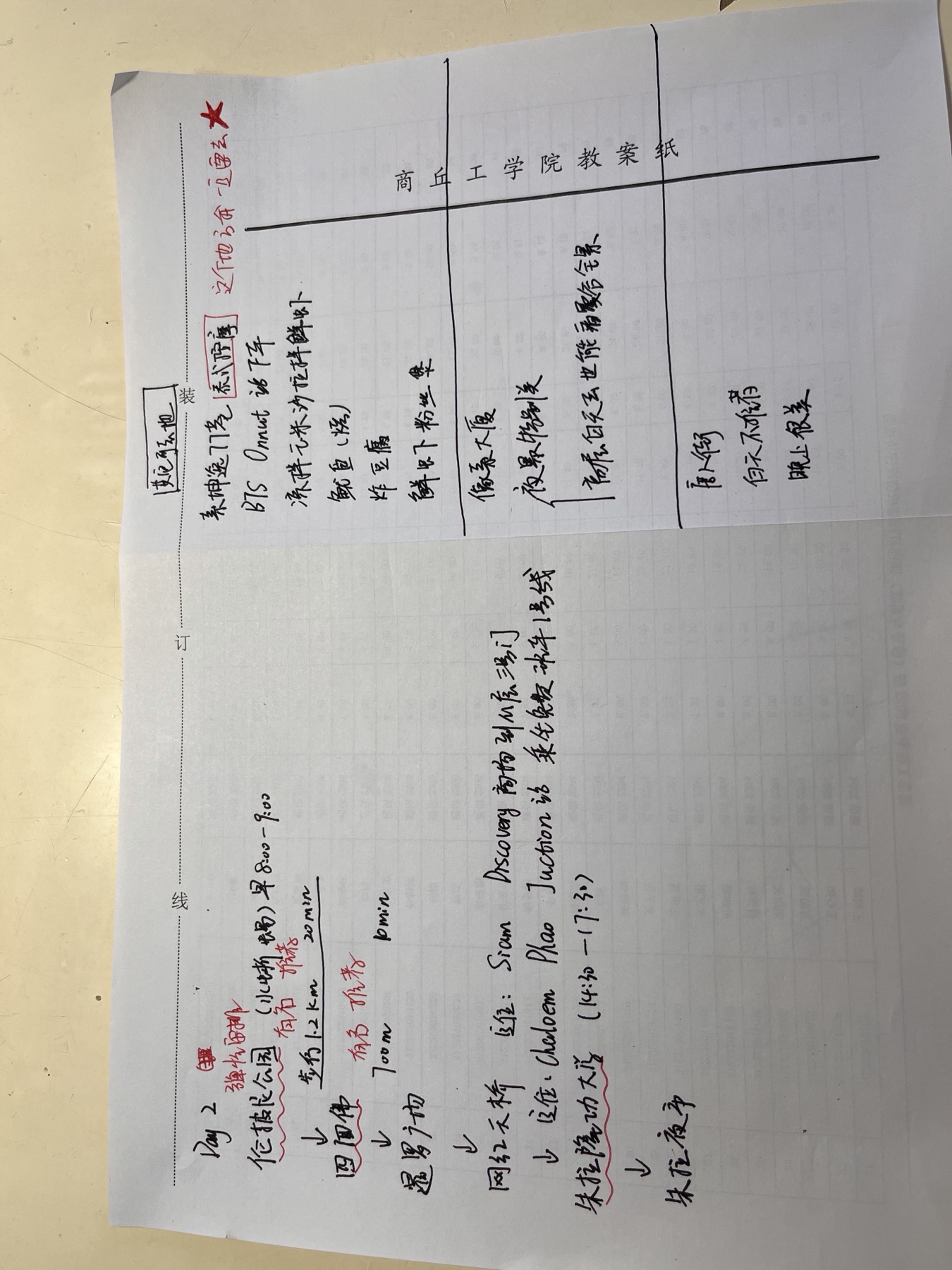 手稿：Day 2 行程
